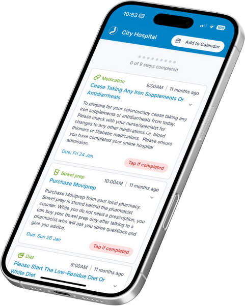 MedPrep iPhone app interface